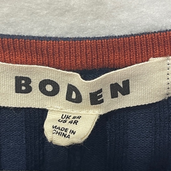 Boden Navy Blue Scoop Neck Rib Knit Midi Sweater Dress Preppy Office Fall - Picture 5 of 6